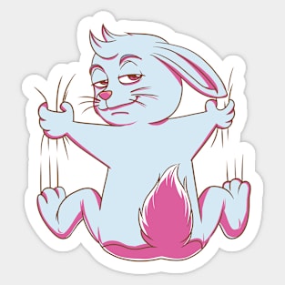 hugging rabbit Sticker